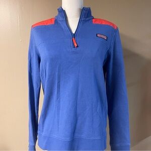 Vineyard Vines Pullover Blue Orange Quarter Zip Women’s Size Small